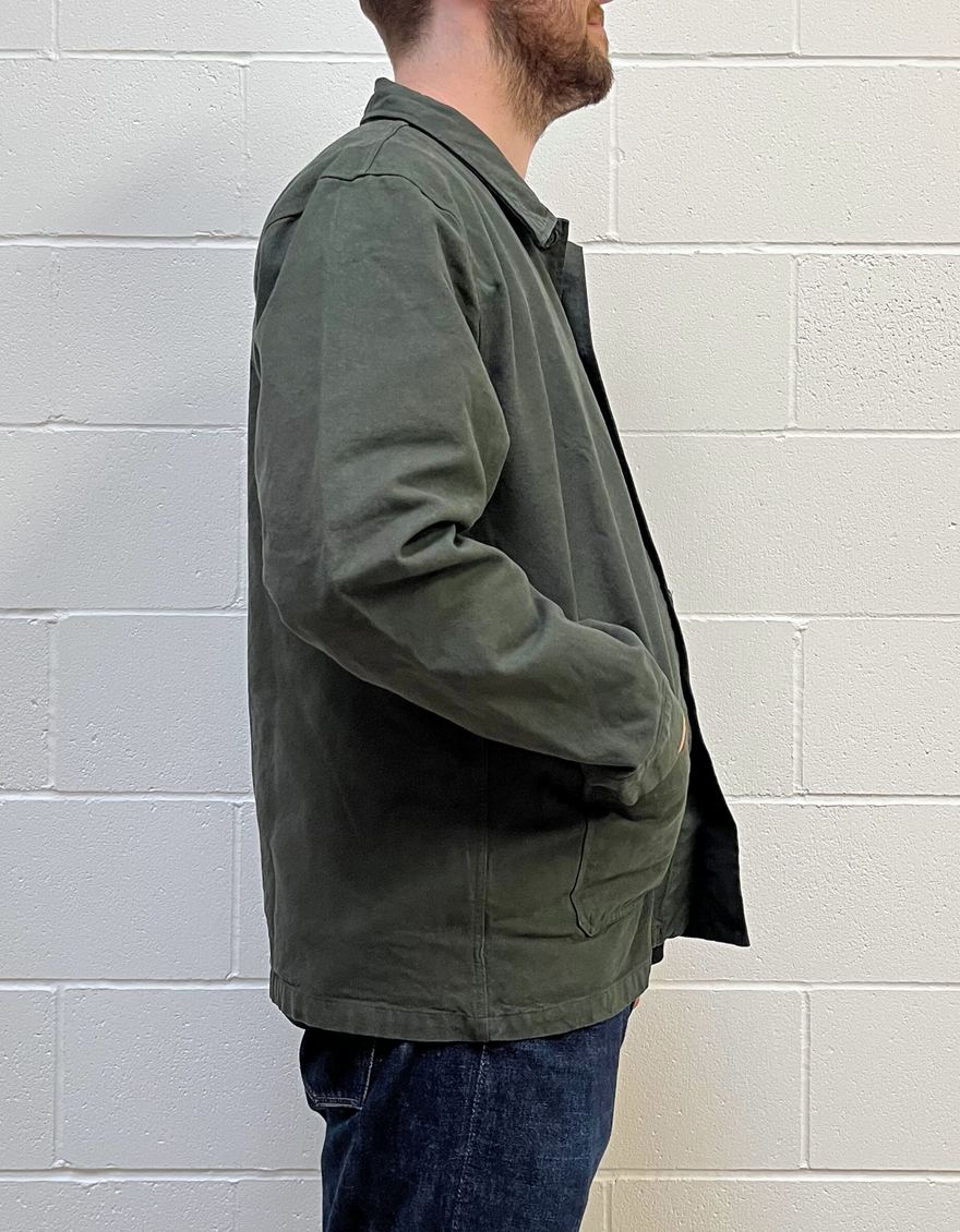 Organic Workwear Jacket in Hunter Green