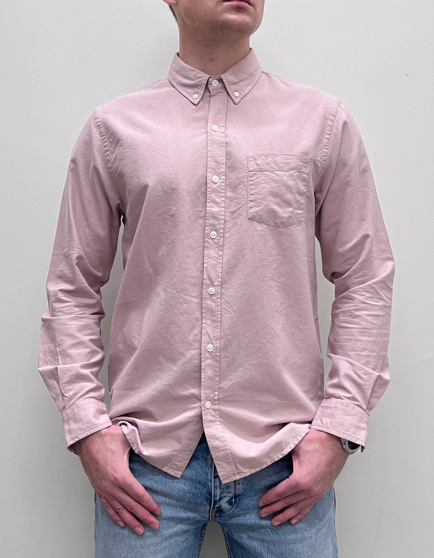 Organic Button Down Shirt in Faded Pink