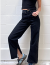 Bella Wide Leg Baggy Jean in Washed Black