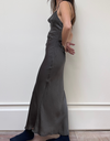 Ella Cowl Neck Dress in Charcoal