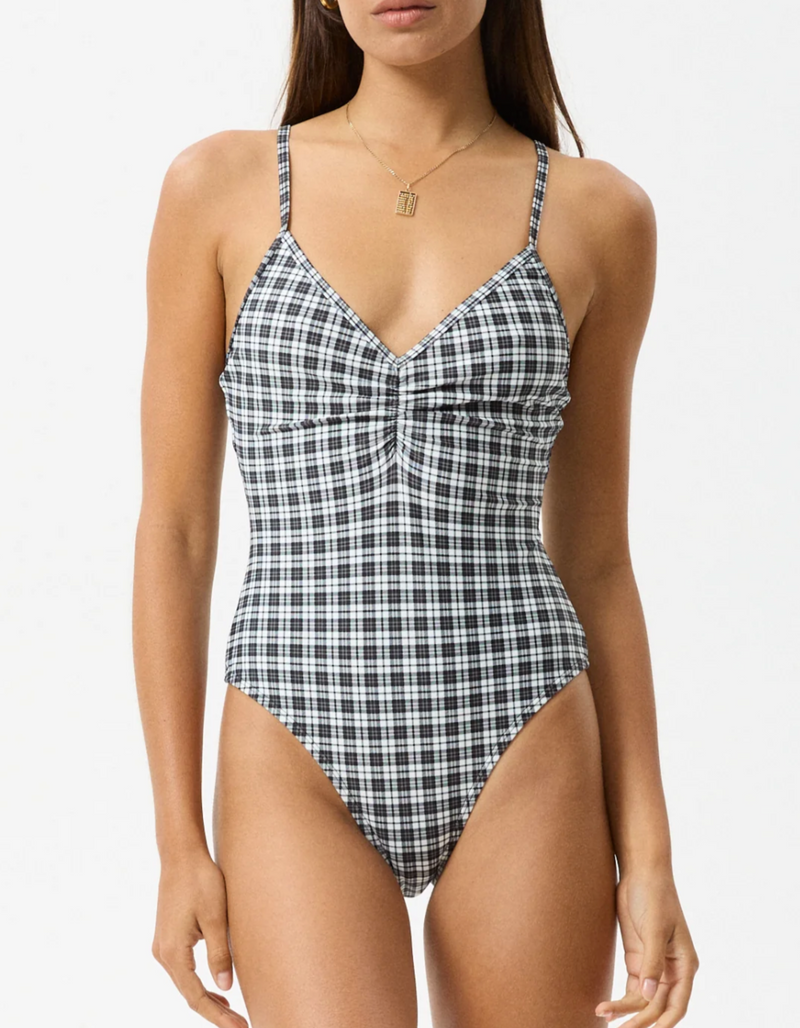 Asher One Piece Swimsuit in Black Check