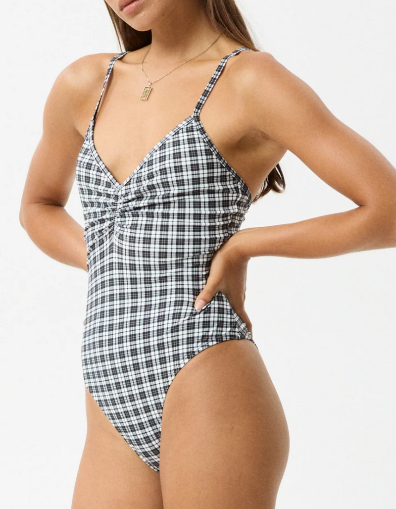 Asher One Piece Swimsuit in Black Check