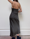 Ella Cowl Neck Dress in Charcoal