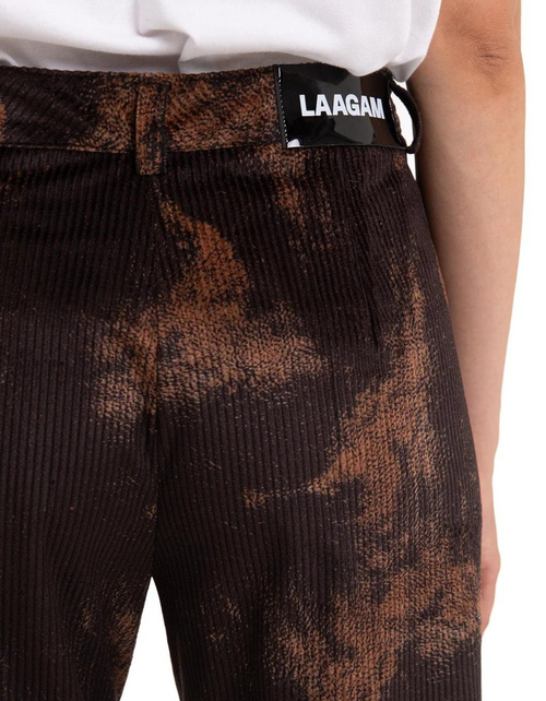 Nirvana Cord Pants in Dark Brown Print
