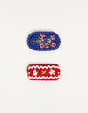 Polly Crochet Hair Clips in Red Multi