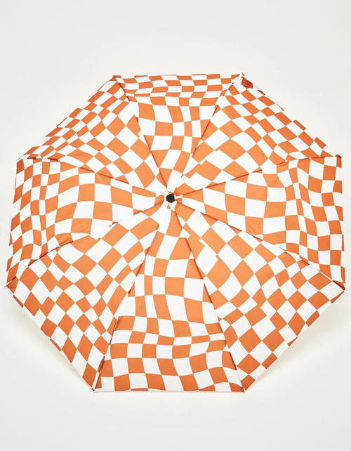 Eco-Friendly Umbrella in Peanut Butter Checkers