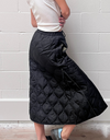 Military Zip Gusset Down Skirt in Black