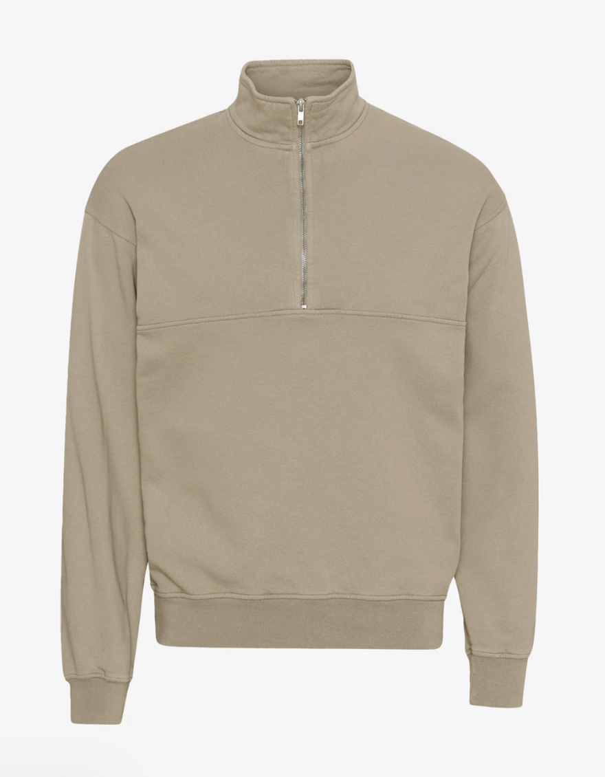 Organic Quarter Zip in Oyster Grey