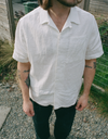 French Linen Camp Shirt in White