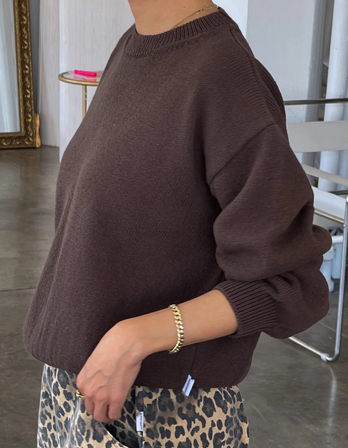 Milo Cotton Sweater in Brown