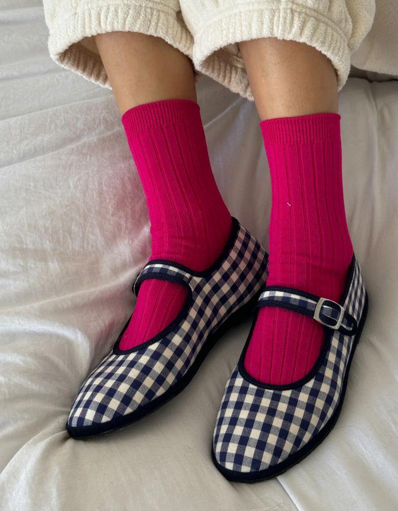 Her Socks in Fuchsia