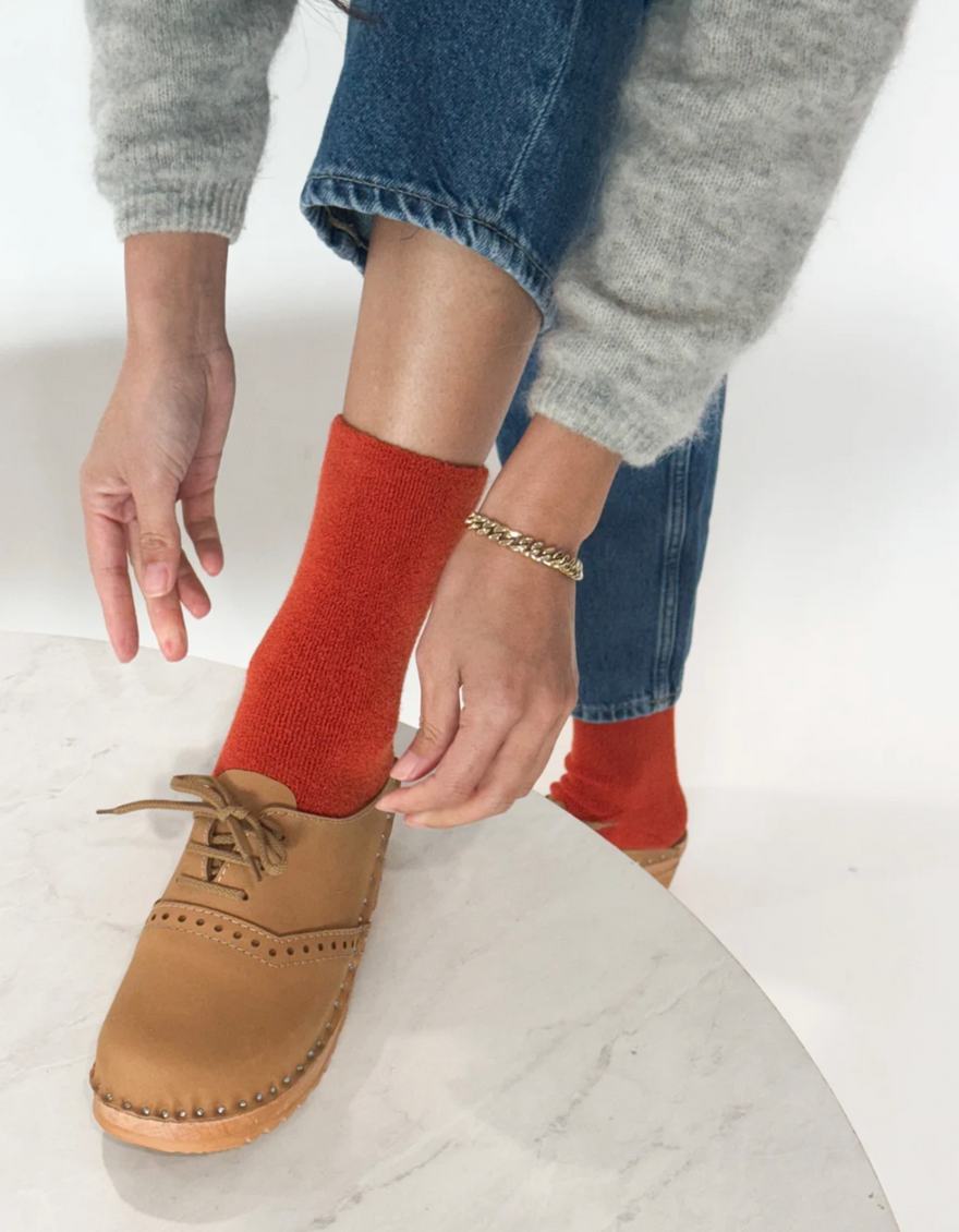 Cloud Socks in Burnt Orange