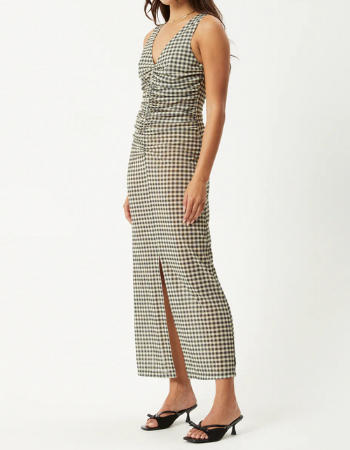 Gambet Sheer Maxi Dress in Black/Sand