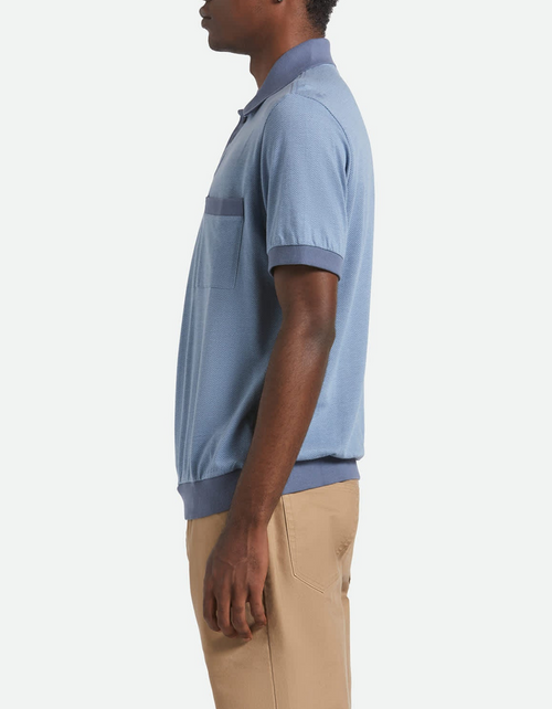 Weekend Herringbone Polo in Borrow Blue