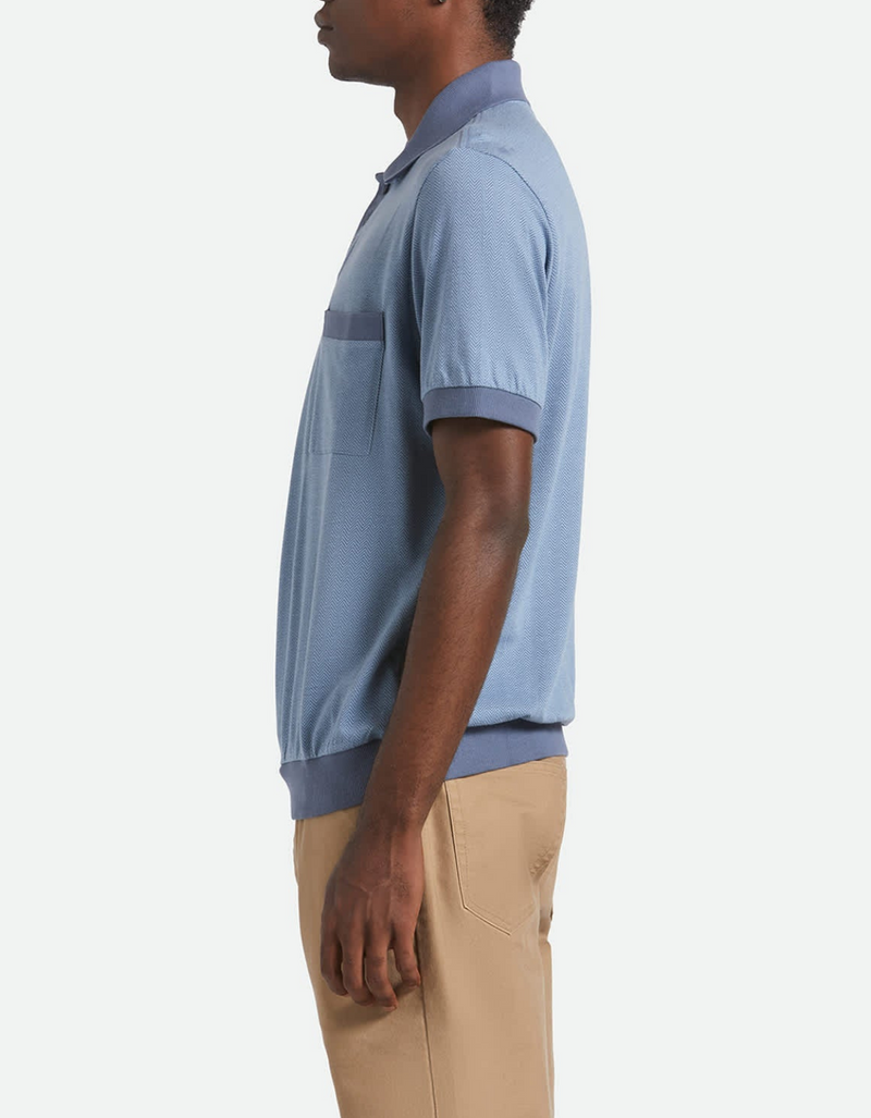 Weekend Herringbone Polo in Borrow Blue