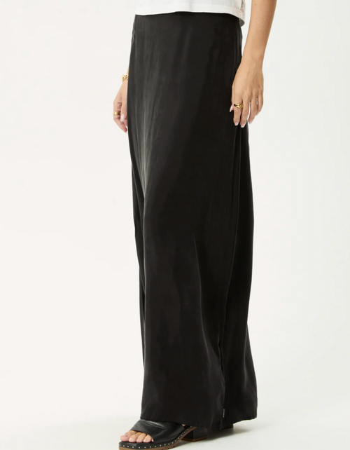 Grace Cupro Maxi Skirt in Black
