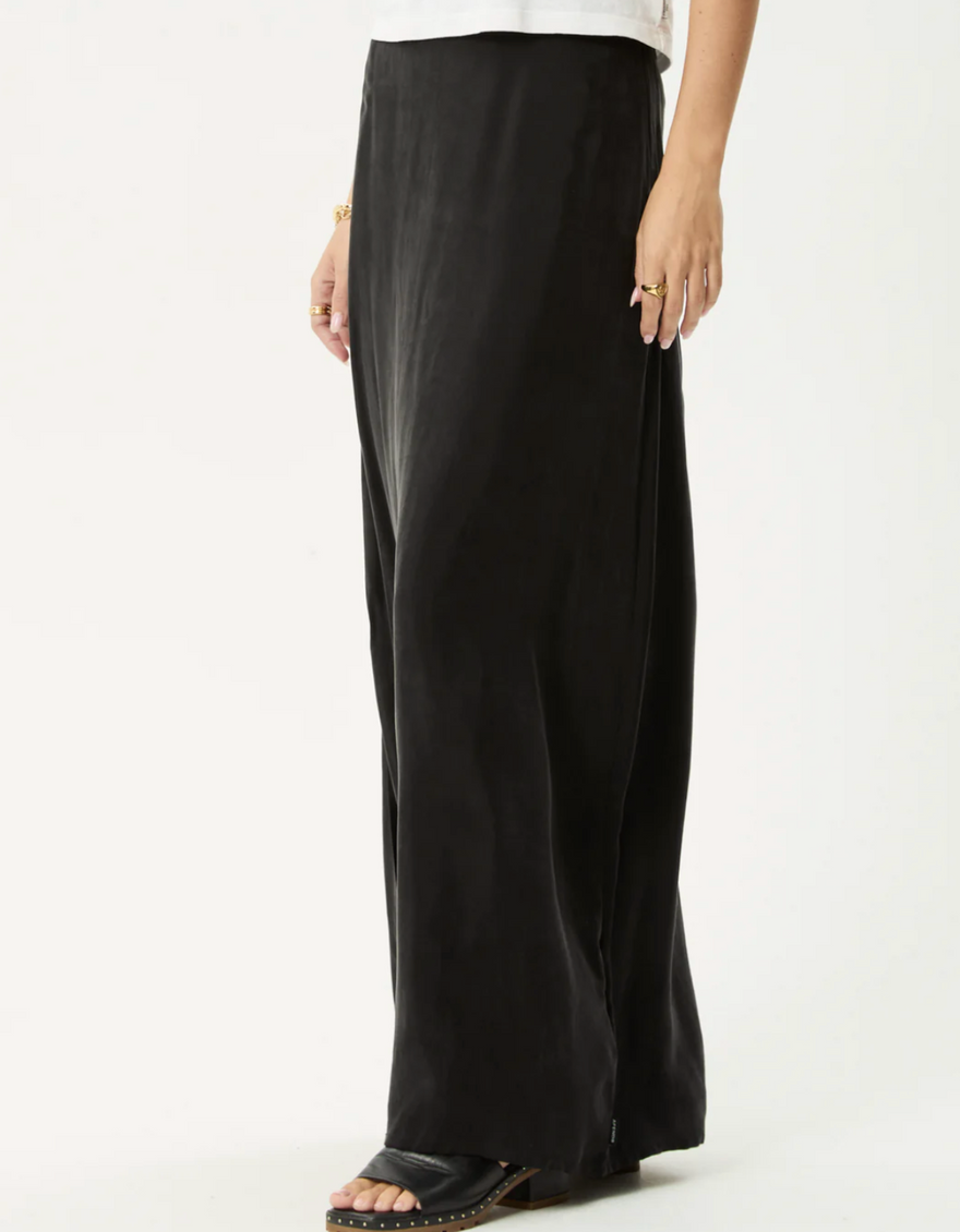 Grace Cupro Maxi Skirt in Black