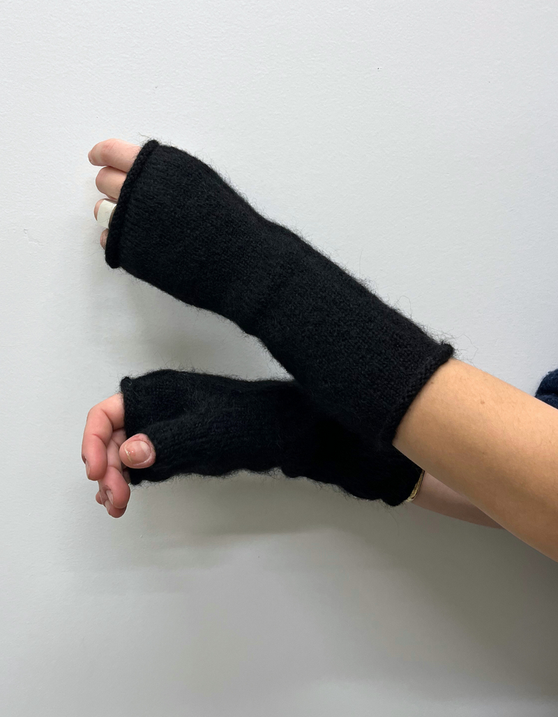 Fingerless Mittens in Classic Black