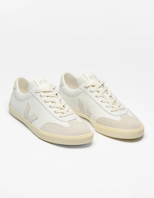 Volley O.T. Leather in White Natural