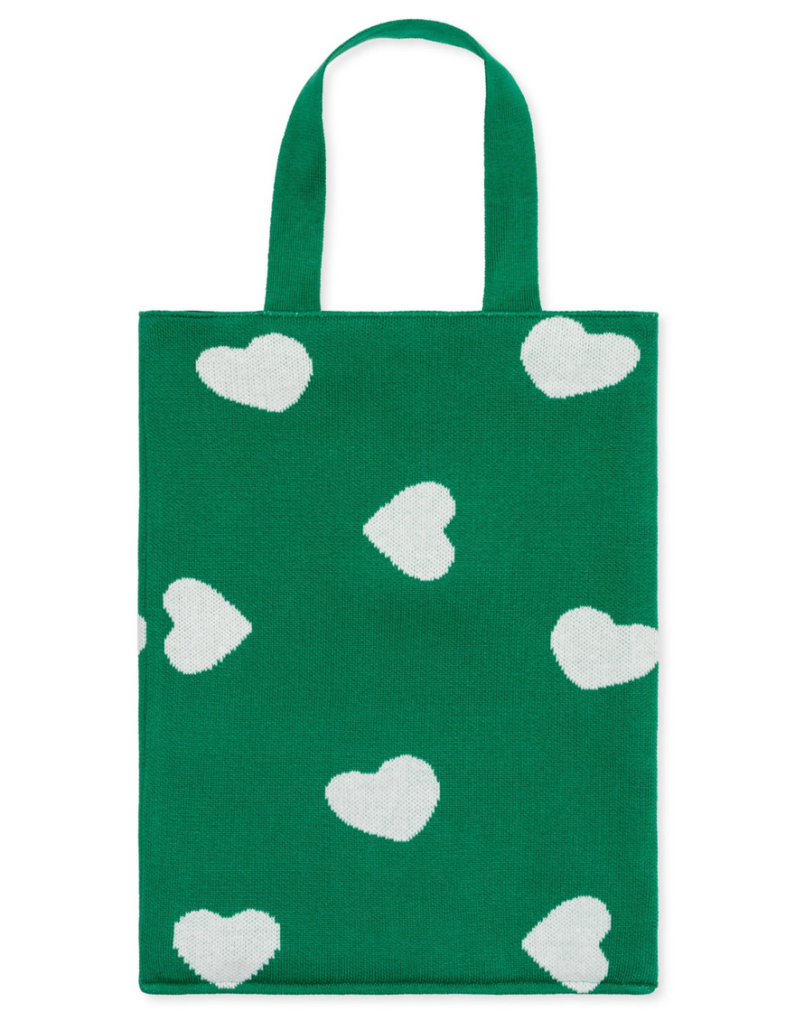 Hearts Tote Bag in Green