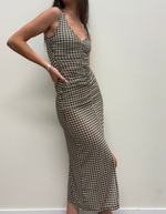 Gambet Sheer Maxi Dress in Black/Sand