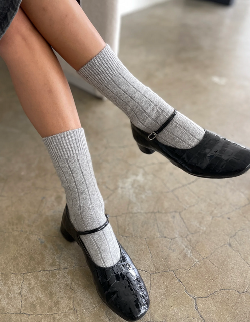 Classic Cashmere Socks in Grey Melange