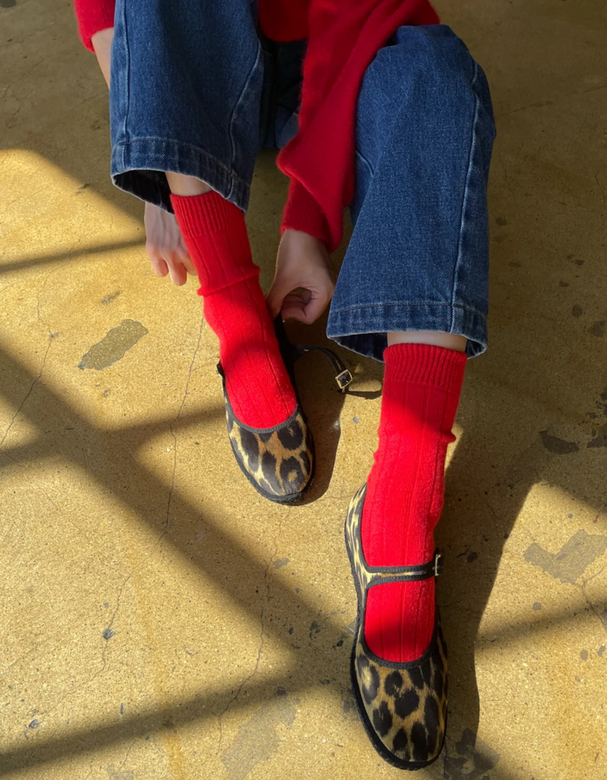 Classic Cashmere Socks in Red