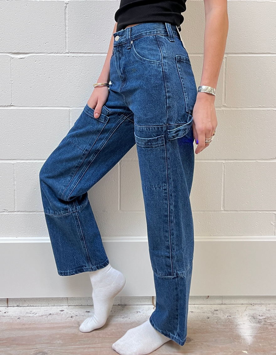 Moss Carpenter Jean in Authentic Blue