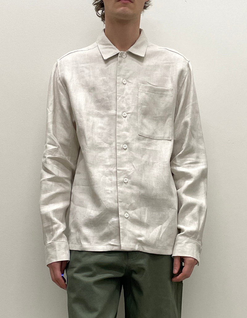 French Linen Chore Shirt in Ecru