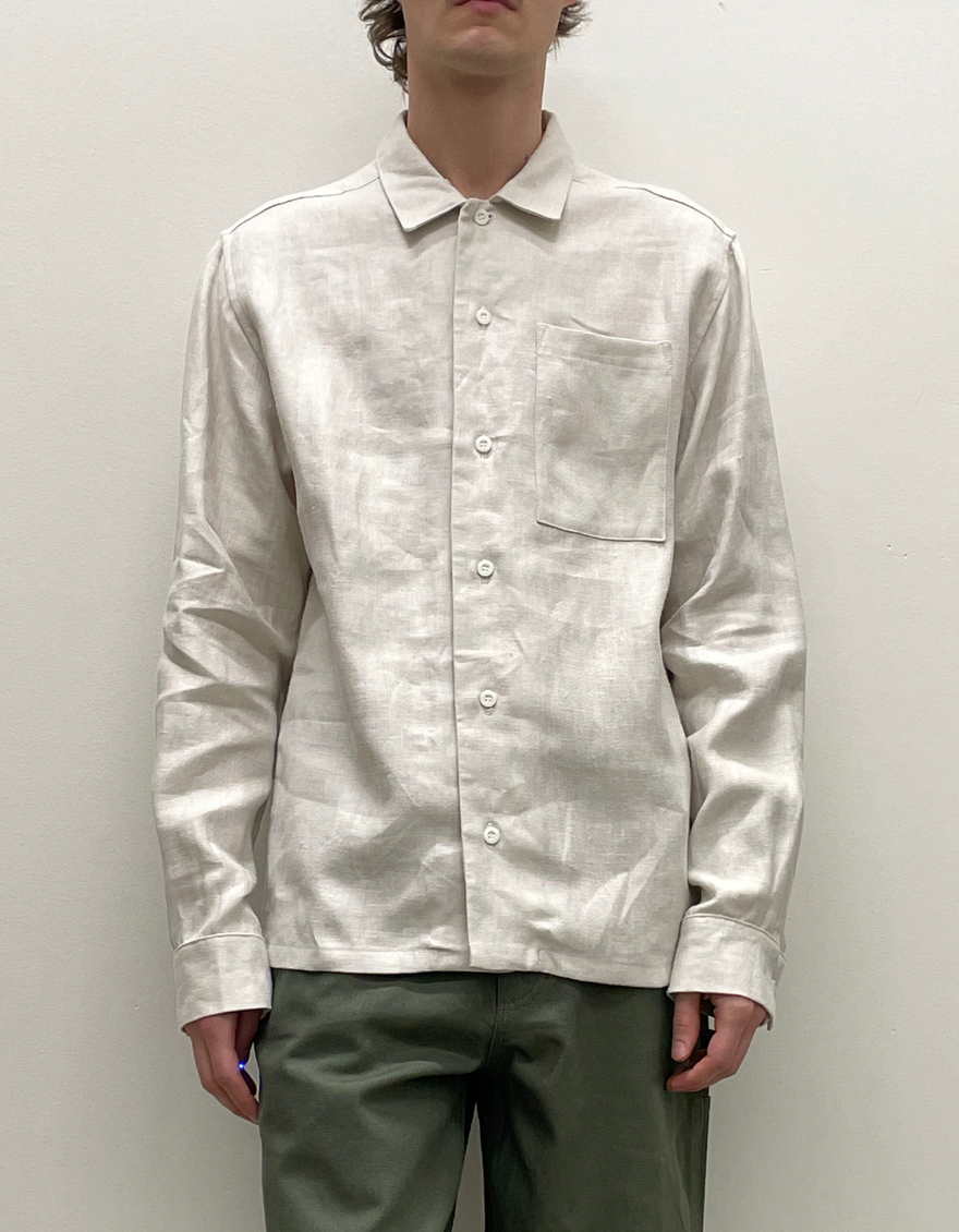 French Linen Chore Shirt in Ecru