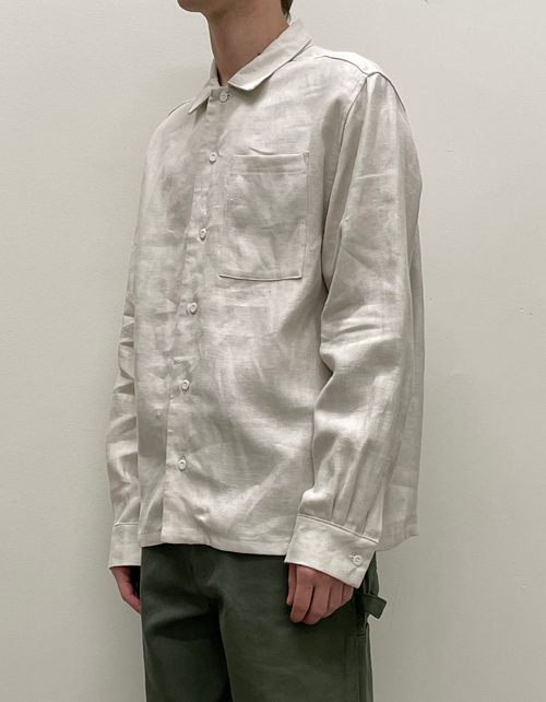French Linen Chore Shirt in Ecru