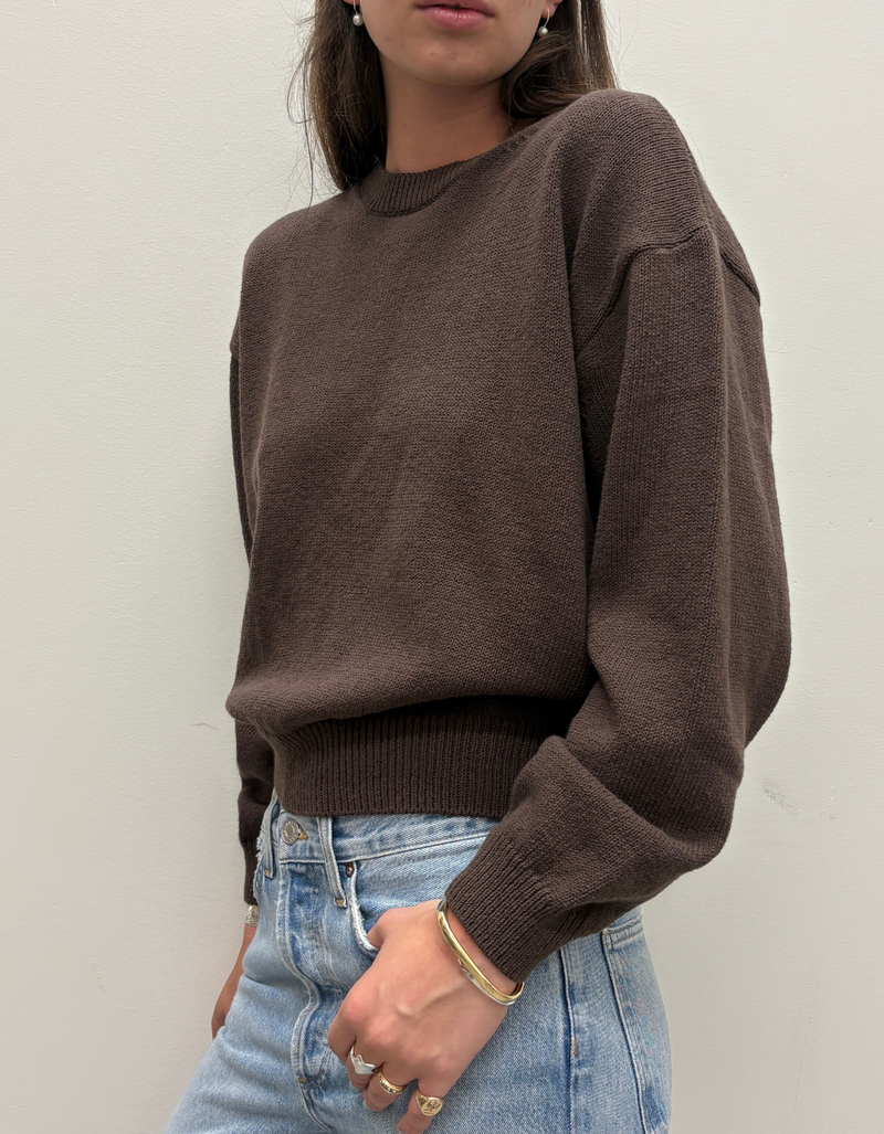 Milo Cotton Sweater in Brown