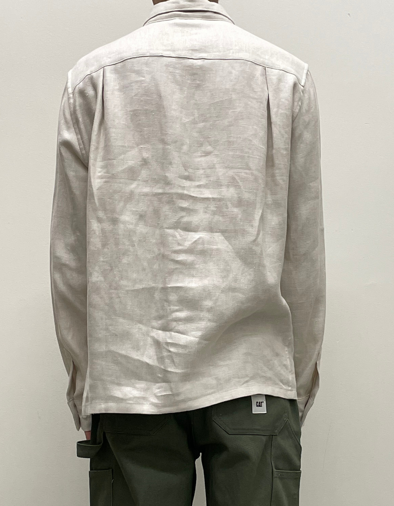 French Linen Chore Shirt in Ecru