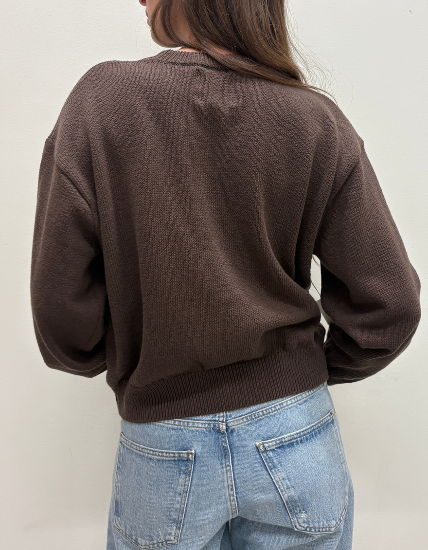 Milo Cotton Sweater in Brown