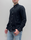 Organic Button Down Shirt in Deep Black