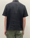 French Linen Camp Shirt in Black