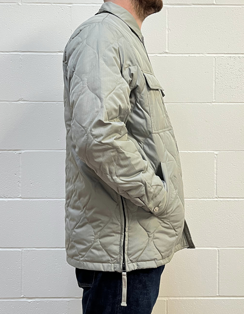 Military CPO Shirt Down Jacket in Dark Sage Green