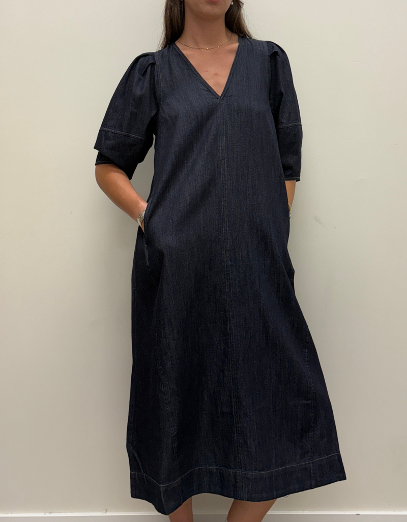 Dera Dress in Dark Blue Denim