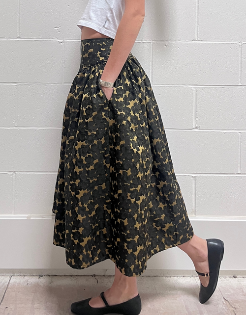 Lucille Skirt in Chartreuse Jacquard