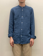 Mando Linen Shirt in Blue Ashes