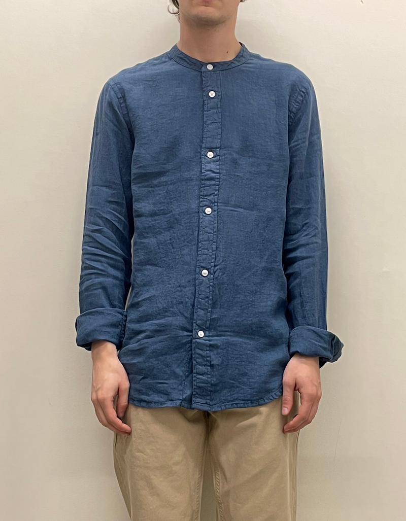 Mando Linen Shirt in Blue Ashes