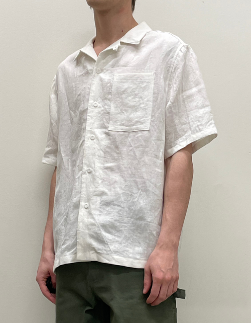 French Linen Camp Shirt in White
