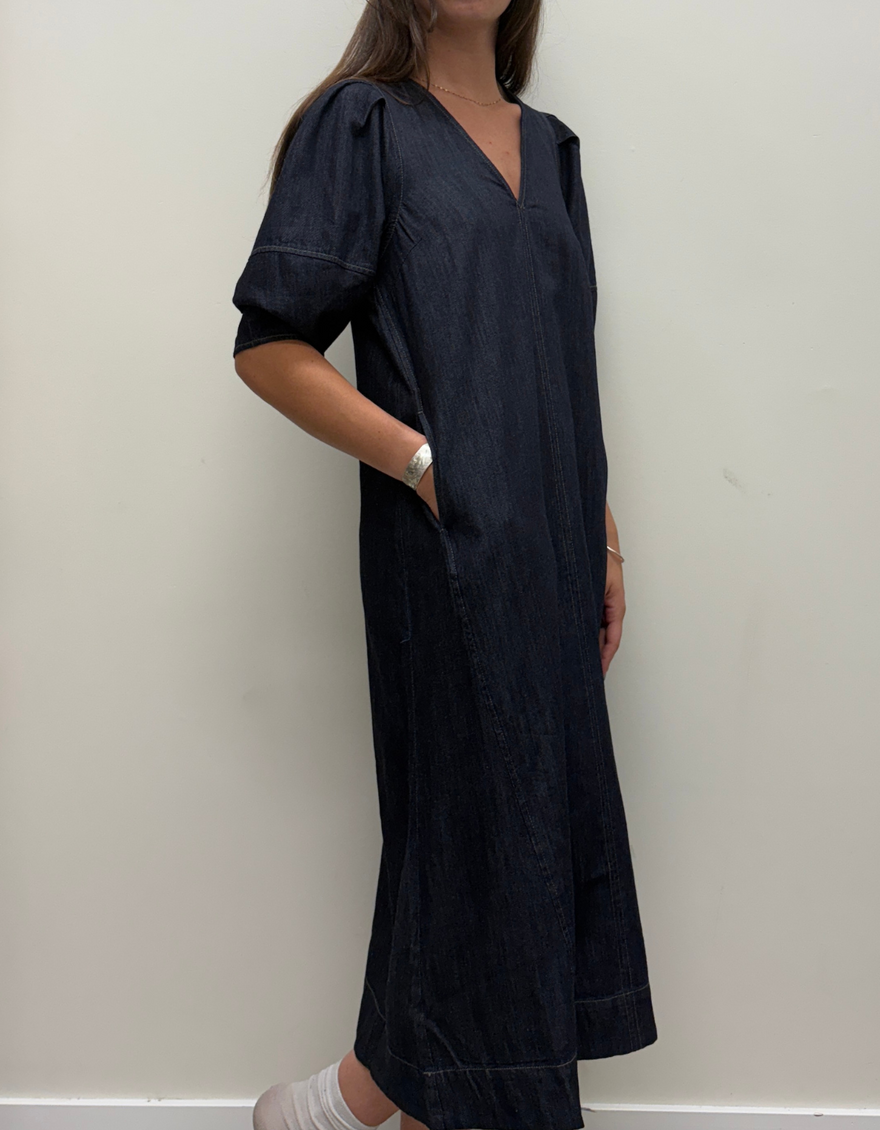 Dera Dress in Dark Blue Denim