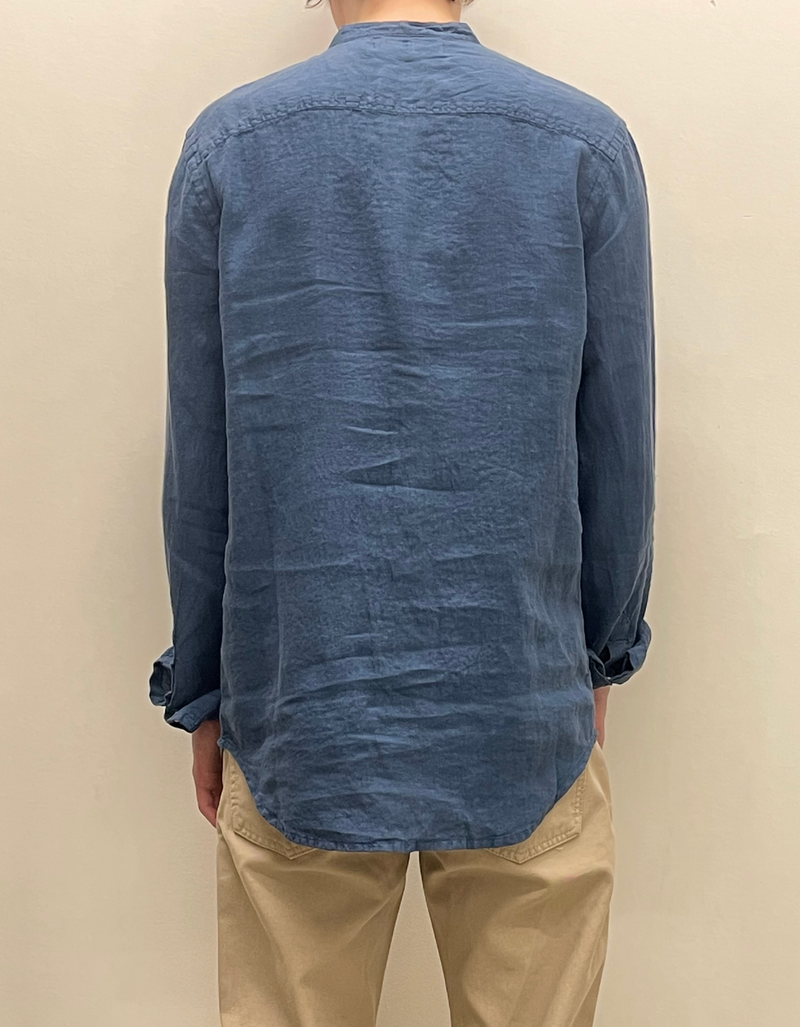 Mando Linen Shirt in Blue Ashes