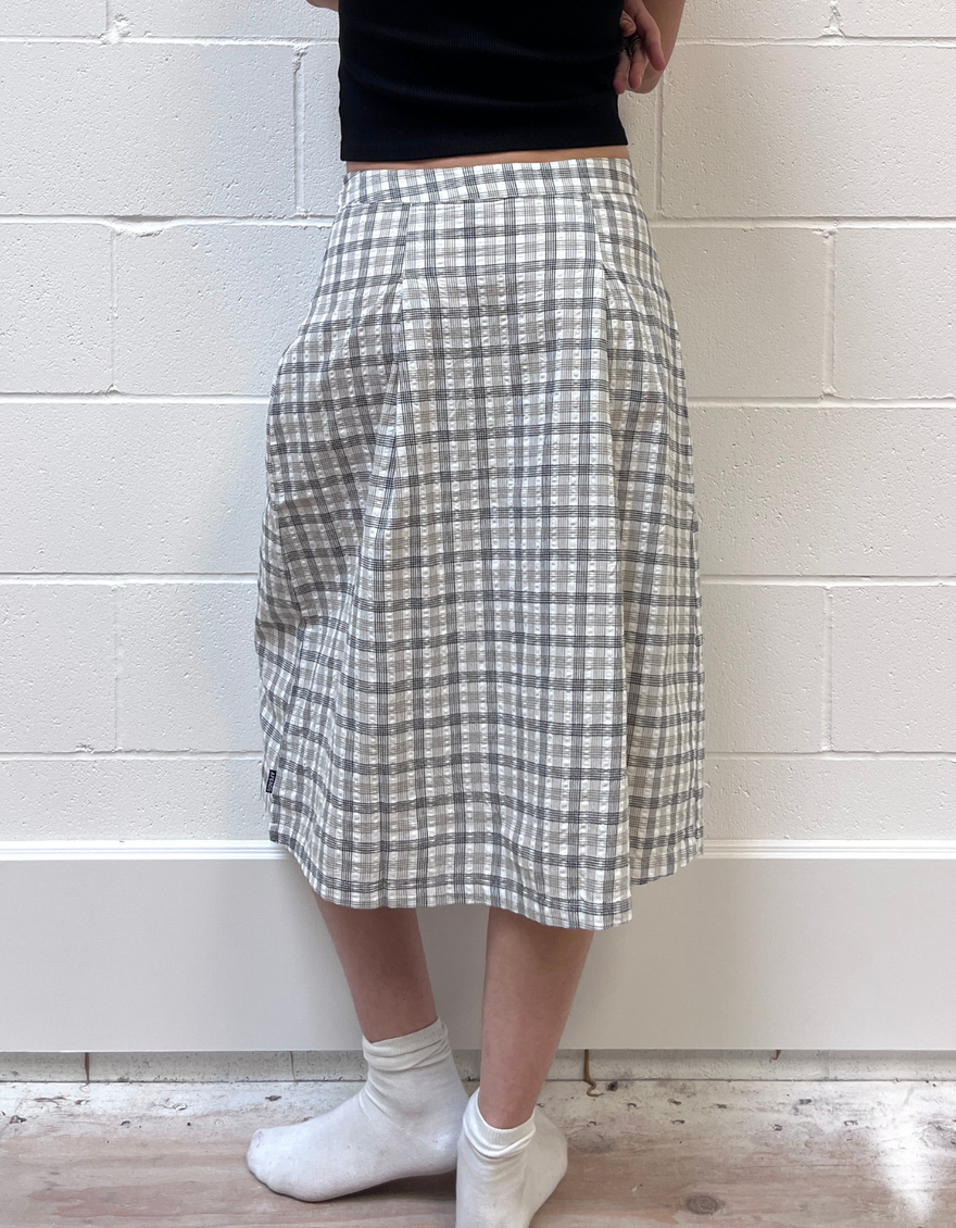 Leo Check Midi Skirt in Black & White