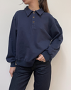 Alma Polo Sweatshirt in Navy