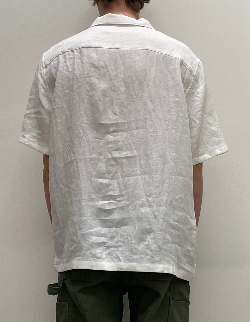 French Linen Camp Shirt in White