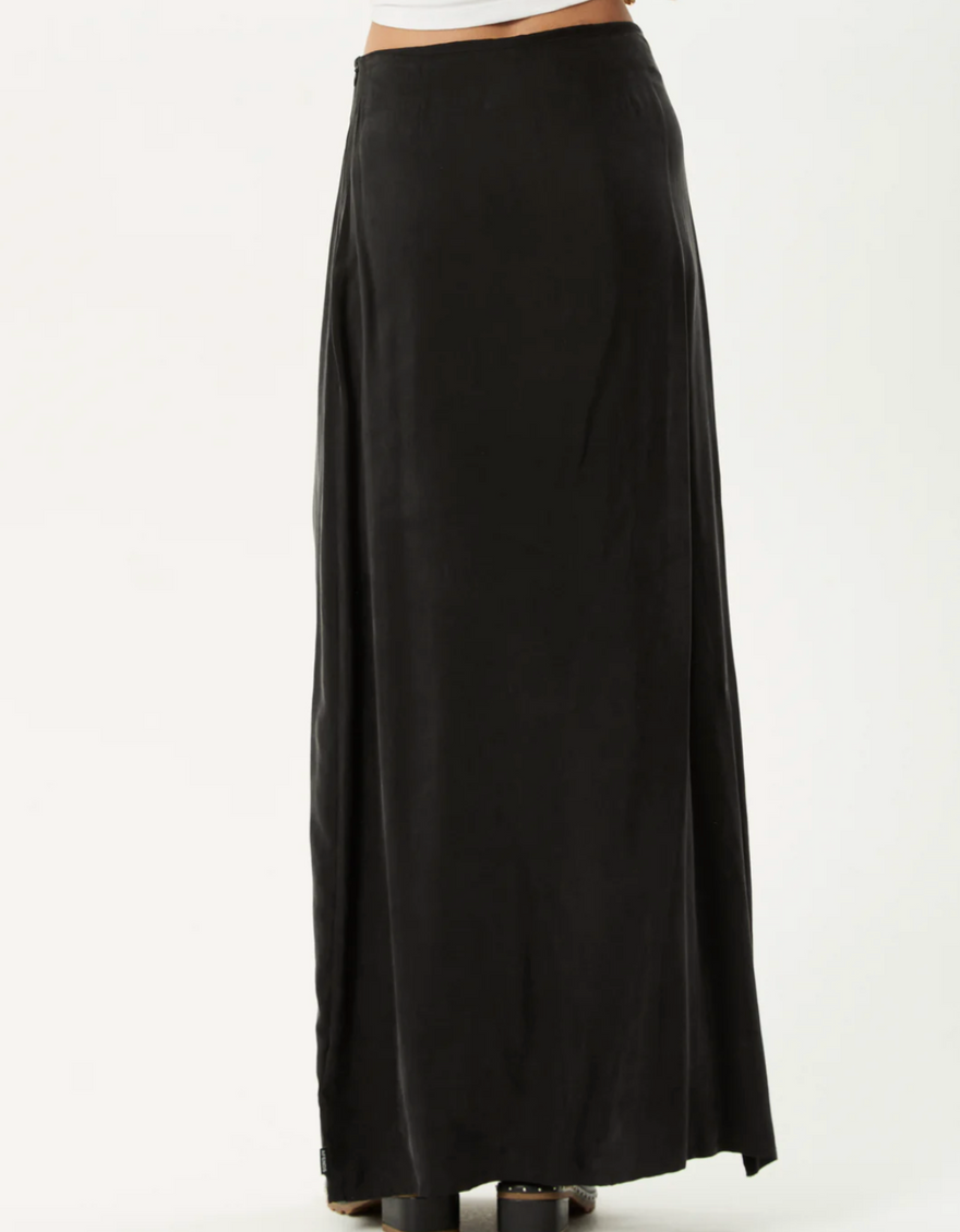 Grace Cupro Maxi Skirt in Black