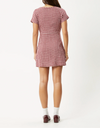 Base Seersucker Mini Dress in Burgundy Check