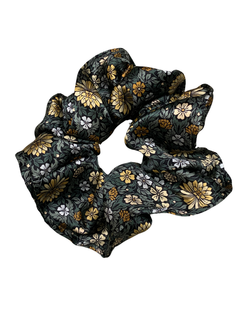 Liberty Big Silky Scrunchie in Green Floral